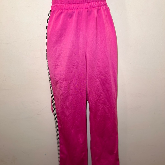 Forever 21 Hot Pink Checkered Joggers/ Sweatpants - Picture 5 of 7